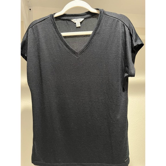 Orvis Women's‎ Black Knit Short Sleeve Blouse Tshirt Size XS, oversized - Picture 6 of 6